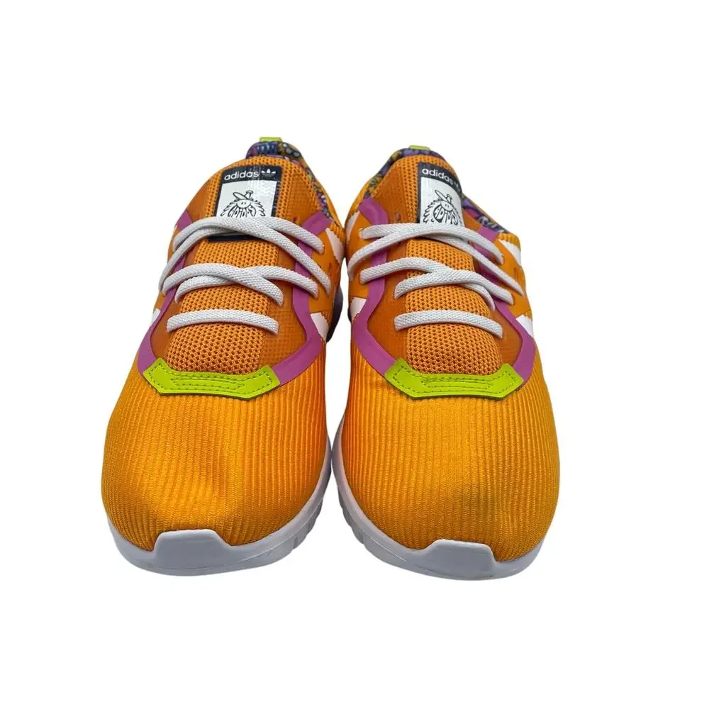 Adidas x Kevin Lyons Originals Flex J Monster Shoes Orange Pink Kids Girls 3